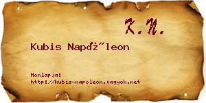 Kubis Napóleon névjegykártya